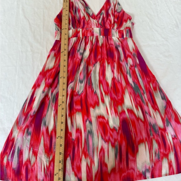 Athleta Georgia Racerback Deep V-Neck Watercolor Women’s Sundress SZ Small Rayon - Picture 6 of 13